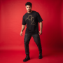 Black Panther Oversized Black & Gold T-Shirt | Minimalist Marvel Superhero Graphic Tee