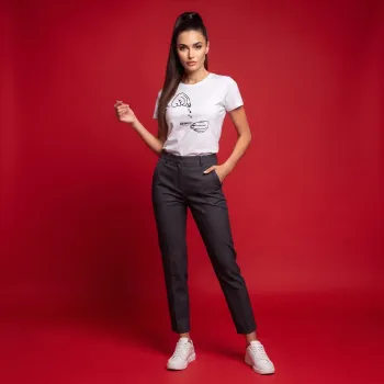 "Your Opinion" Minimalist Graphic White T-Shirt | Sarcastic Line Art Tee for Women
