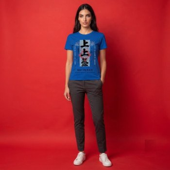 "Inner-City Asian Calligraphy" Royal Blue Graphic T-Shirt for Women