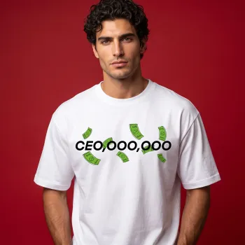 "God Over Self-Made" Typography Oversized Graphic White T-Shirt for Men
