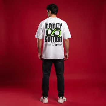 "INFINITY EDITION" Lime & Black Acid Wash Oversized Graphic T-Shirt | Streetwear