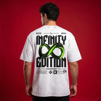 "INFINITY EDITION" Lime & Black Acid Wash Oversized Graphic T-Shirt | Streetwear