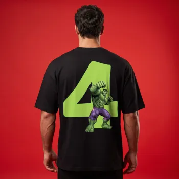 "THE SMASH" Green & Black Oversized Graphic T-Shirt | Marvel Streetwear