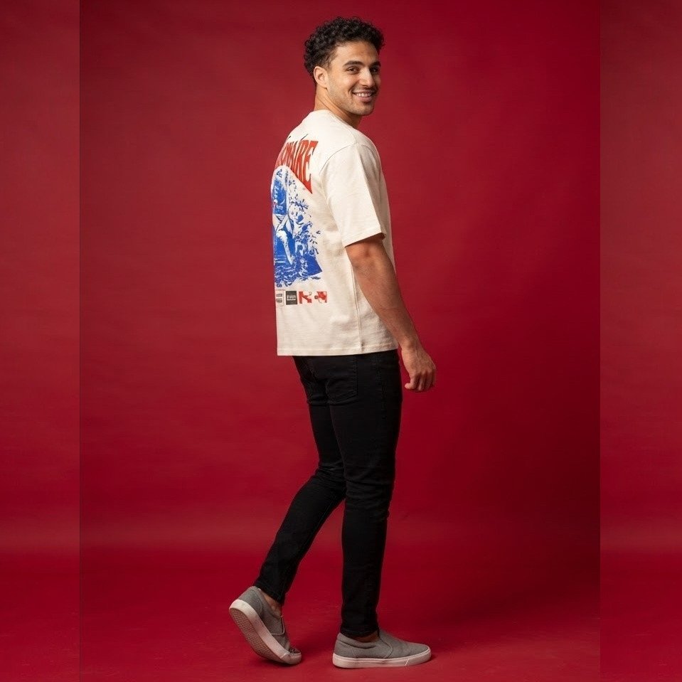 Billionaire Cupid Oversized Graphic Tee | Premium Off-White Streetwear T-Shirt with Back Print