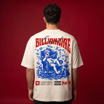 Billionaire Cupid Oversized Graphic Tee | Premium Off-White Streetwear T-Shirt with Back Print