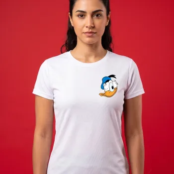 Laughing Donald Duck Graphic Tee | White Casual T-Shirt with Back Print