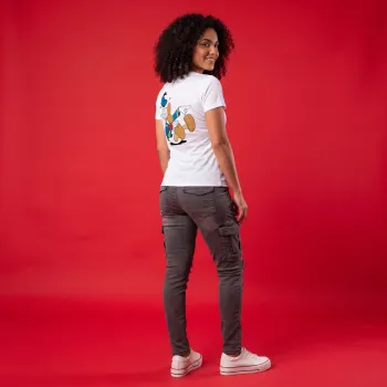 Laughing Donald Duck Graphic Tee | White Casual T-Shirt with Back Print