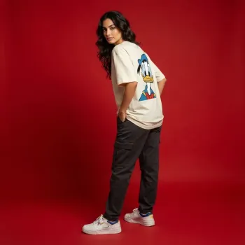 Classic Donald Duck Oversized Graphic Tee | Premium Off-White Streetwear T-Shirt with Front & Back Print