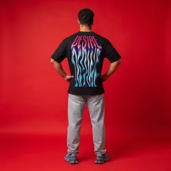Desire Liquid Neon Oversized Graphic T-Shirt | Premium Black Streetwear Tee