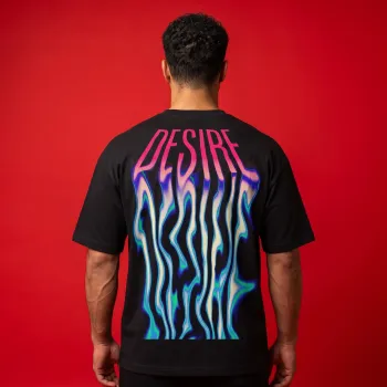 Desire Liquid Neon Oversized Graphic T-Shirt | Premium Black Streetwear Tee