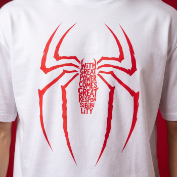 Spider-Man Typography Quote Oversized White T-Shirt | Premium DTF Print 100% Cotton
