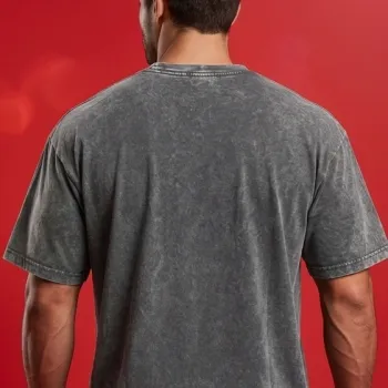 Plain Vintage Grey Acid Wash Oversized Heavyweight T-Shirt