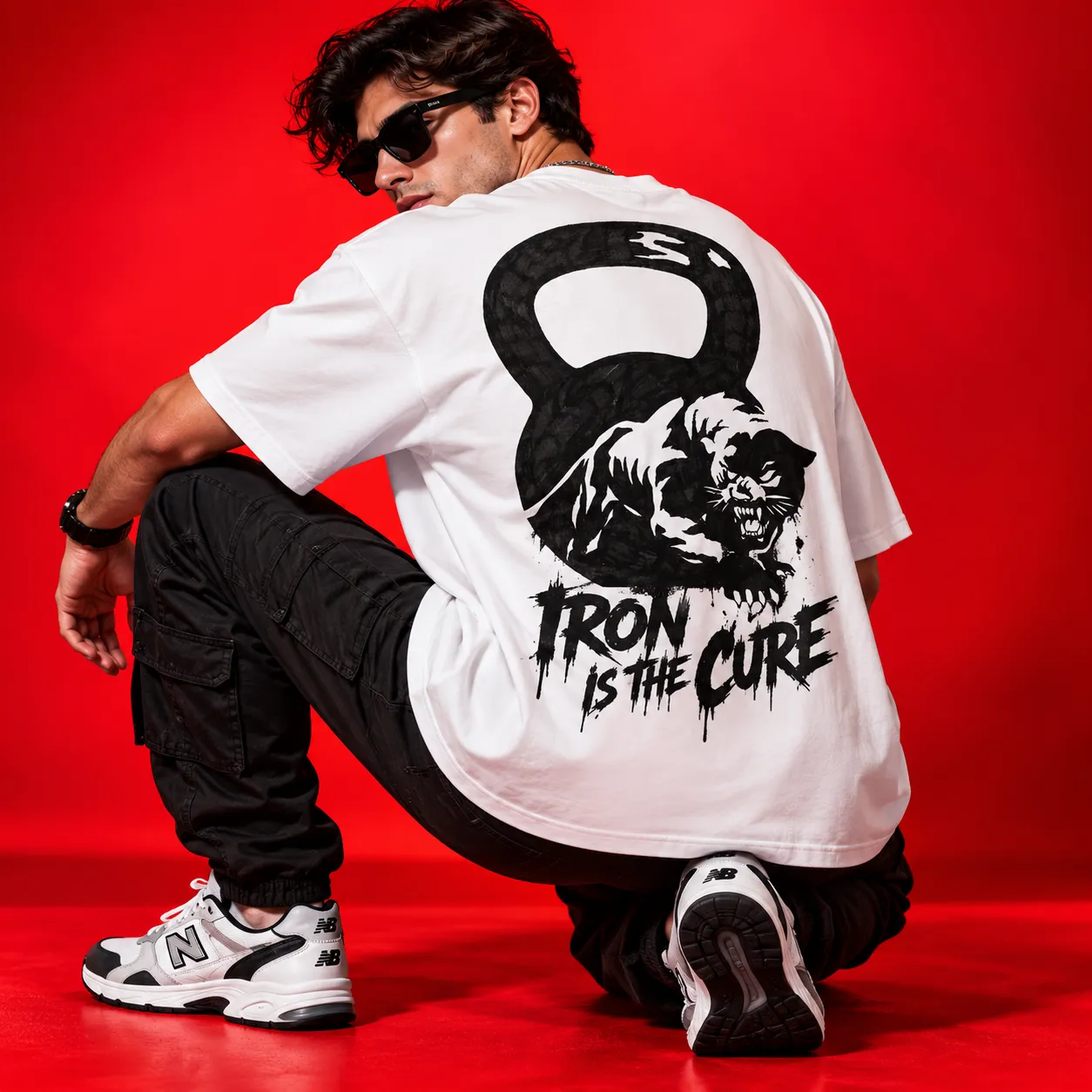 Iron Is The Cure Oversized White T-Shirt