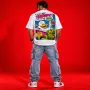 Cash Graffiti Oversized White T-Shirt – Bold Streetwear Graphic