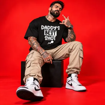 "Daddy's Best Shot" Graphic Black T-Shirt Men