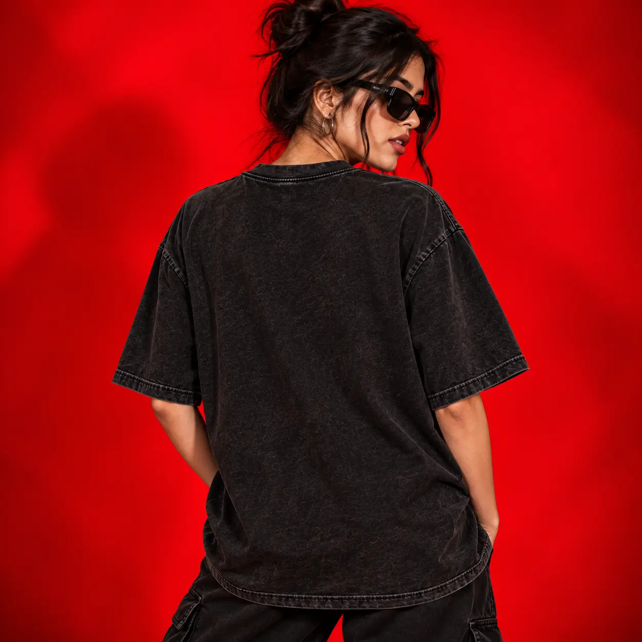 Batwoman Oversized Acid Washed Graphic T-Shirt