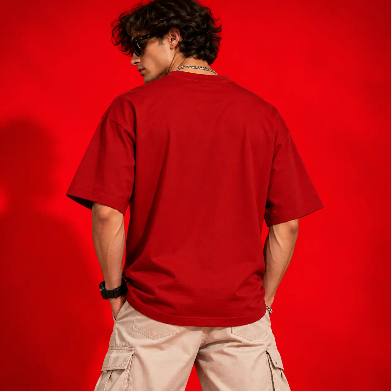 Loyalty Is Rare Oversized Red Graphic T-Shirt