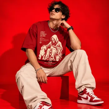 Loyalty Is Rare Oversized Red Graphic T-Shirt