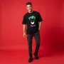 Bat-Joker Mashup | Black Oversized 240GSM Supercombed Cotton T-Shirt