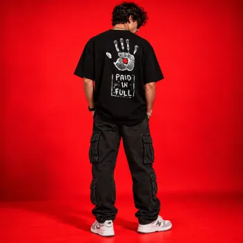 I Paid in Full Black Oversized Graphic T-Shirt