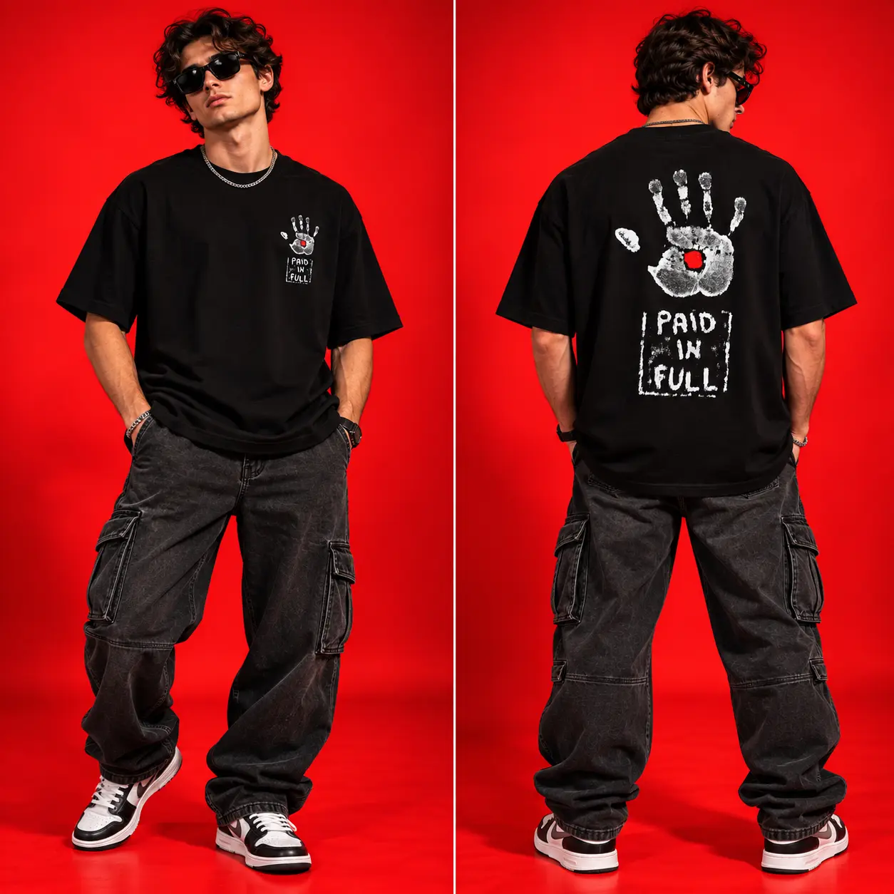 I Paid in Full Black Oversized Graphic T-Shirt