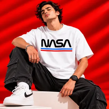 NASA Oversized White T-Shirt | Space Graphic Streetwear