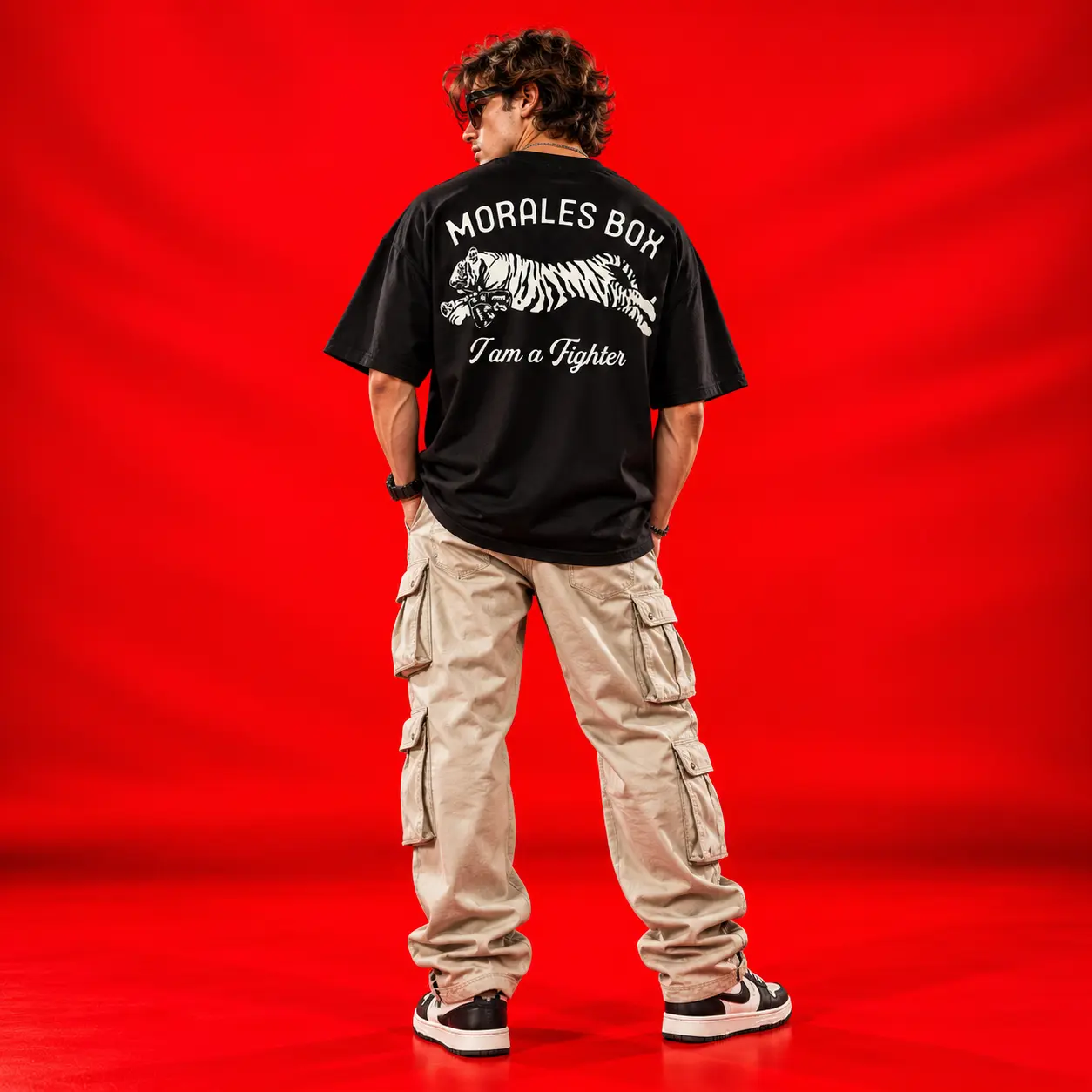 No Mercy Gothic Typography Oversized Black T-Shirt