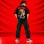 Savage Tiger Stay True Be Brave Oversized Black Graphic T-Shirt