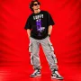 Luffy Gear 5 Peak Purple Graphic Oversized Black T-Shirt