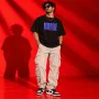 Amazing Oversized Black T-Shirt | Bold Purple Typography Streetwear Tee