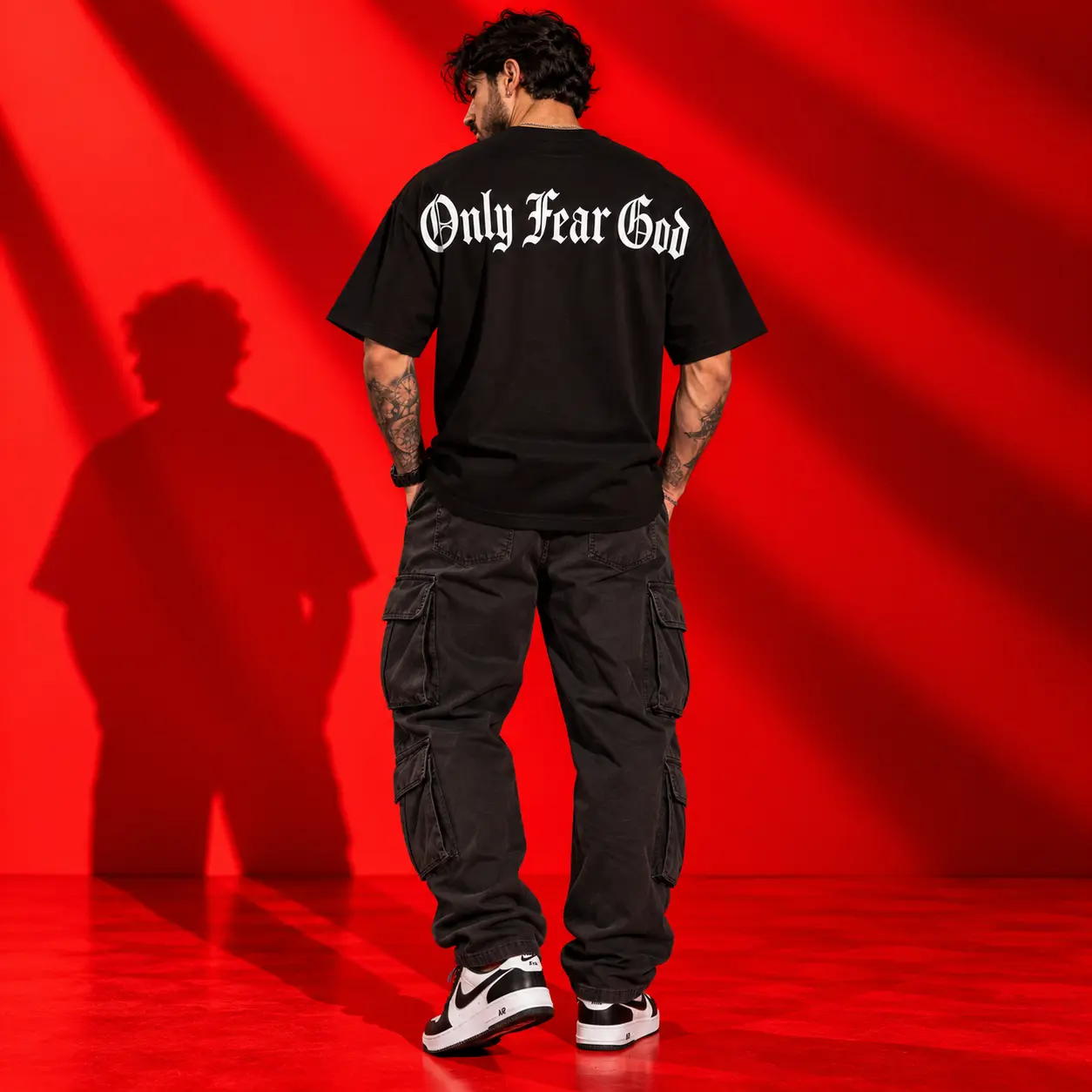 Frank Castle's Justice and Punishment Oversized Black T-Shirt | Skull Graphic Streetwear Tee