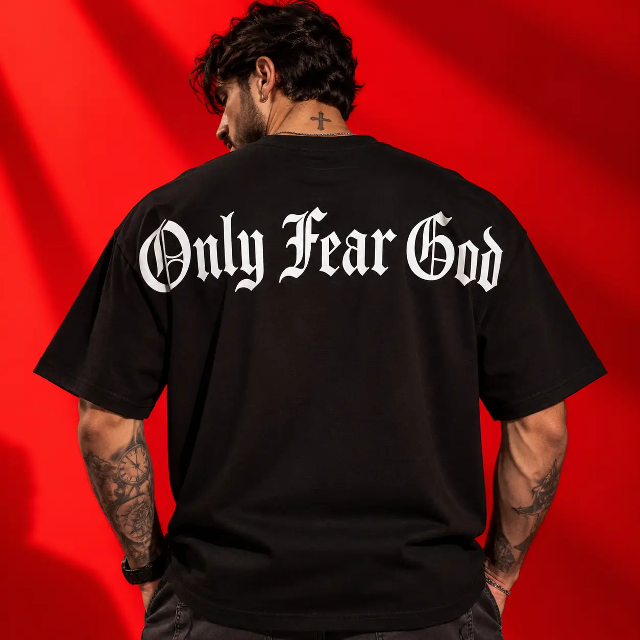 Frank Castle's Justice and Punishment Oversized Black T-Shirt | Skull Graphic Streetwear Tee