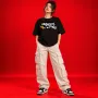 Hldapnrl. Black Oversized Cartoon Graphic T-Shirt