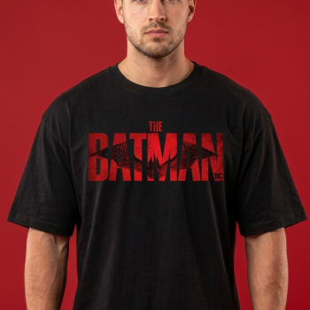 Men's Oversized Red Batman Graphic T-Shirt | Front & Back Print