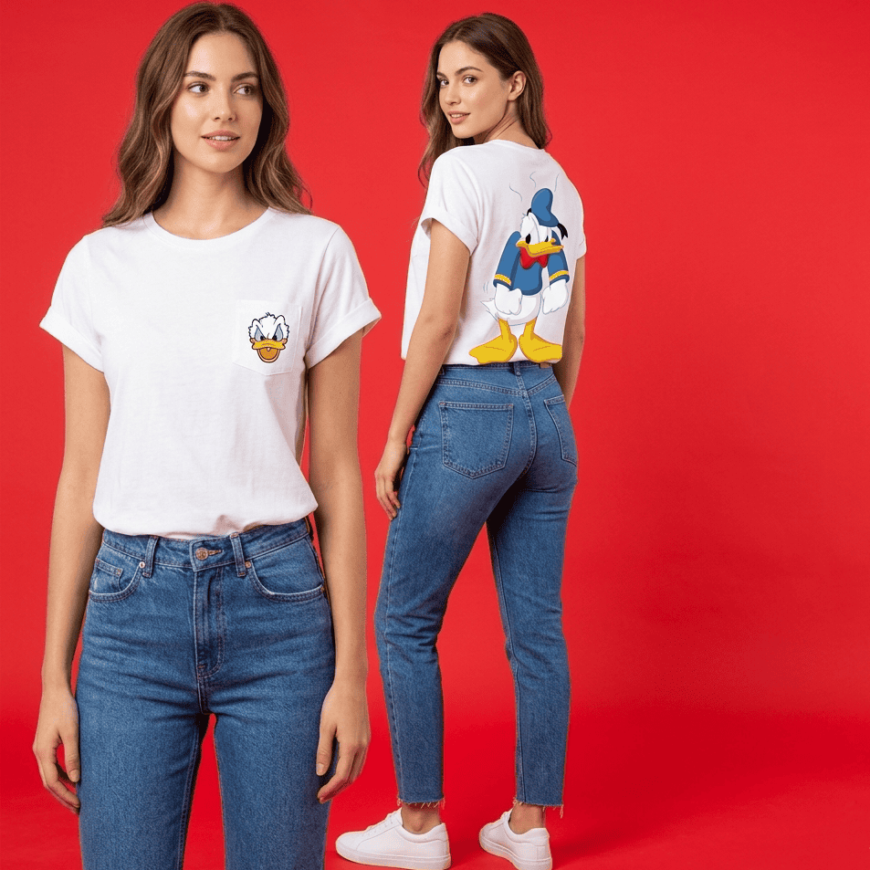Donald Duck Angry Face Pocket Tee | White Cotton Unisex T-Shirt