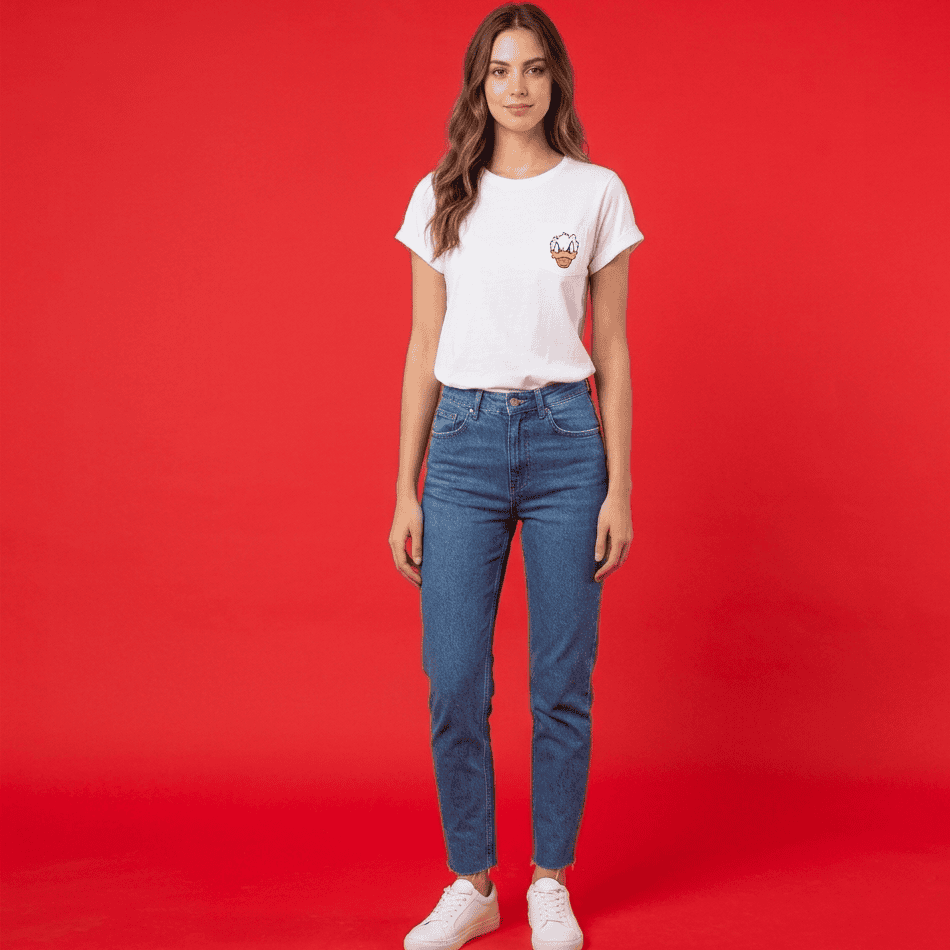Donald Duck Angry Face Pocket Tee | White Cotton Unisex T-Shirt