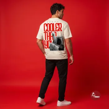 Cooler Than You Llama in Car Graphic Tee Cream 230gsm