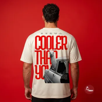 Cooler Than You Llama in Car Graphic Tee Cream 230gsm