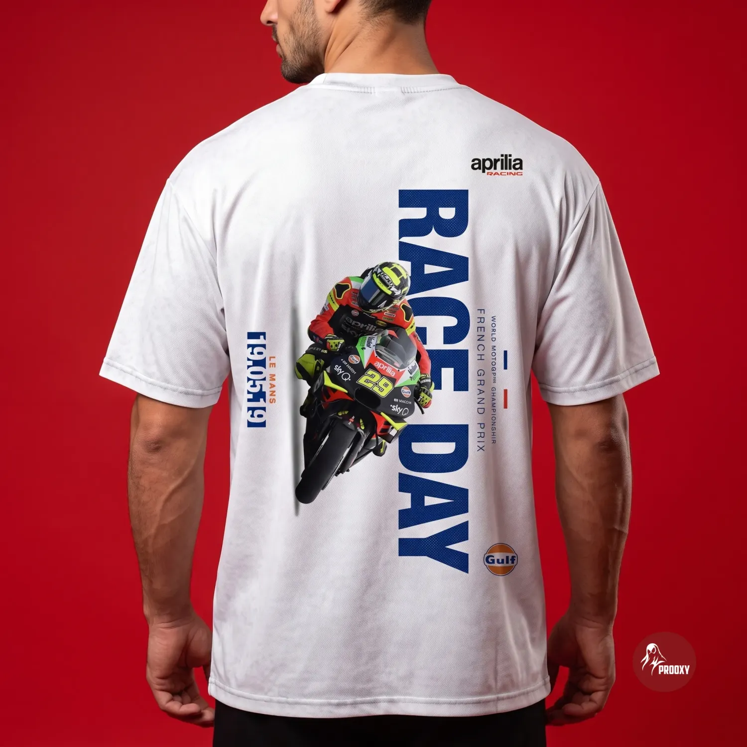 Aprilia Racing "Race Day" Le Mans Commemorative Graphic T-Shirt - White