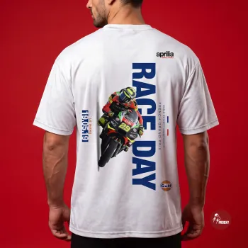Aprilia Racing "Race Day" Le Mans Commemorative Graphic T-Shirt - White