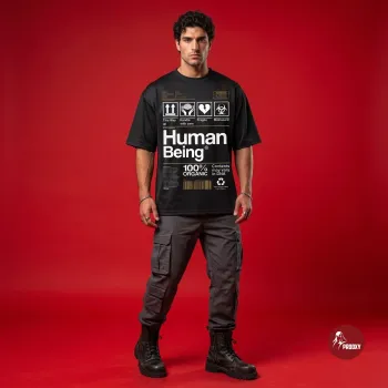 Human Being Heavyweight Oversized Graphic T-Shirt – Pitch Black