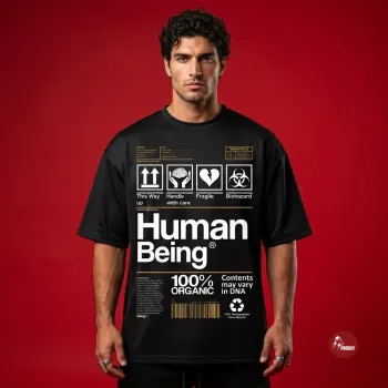 Human Being Heavyweight Oversized Graphic T-Shirt – Pitch Black