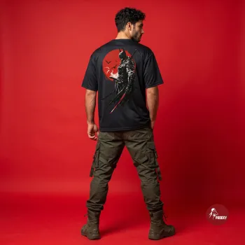 Vengeance Dual-Sided Batman Oversized T-Shirt - Black Mesh