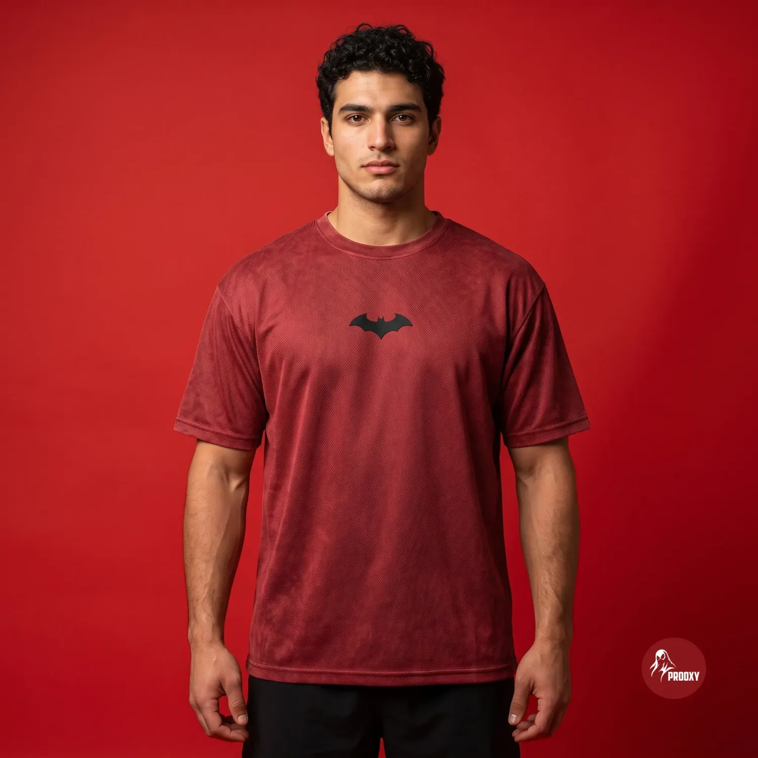 Batman Vengeance Mesh Tech Performance Tee - Maroon