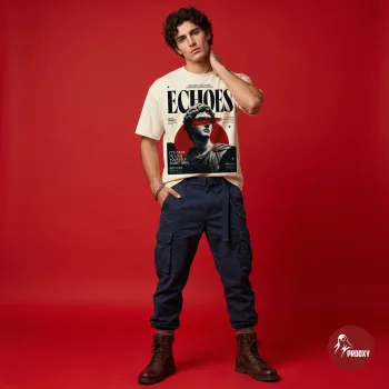 Echoes Roman Sculpture Aesthetic Oversized T-Shirt – Off-White Editorial Streetwear Tee