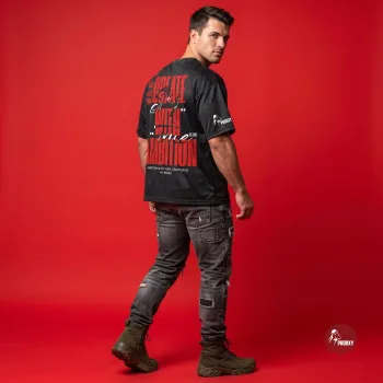 Mens Black Ambition in my Veins' Oversized Tech T-Shirt