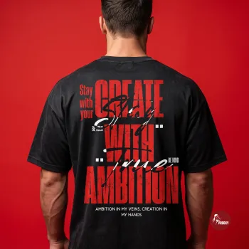 Mens Black Ambition in my Veins' Oversized Tech T-Shirt