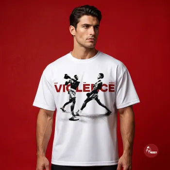 Violence from the Streets Oversized Boxing Graphic Mesh T-Shirt