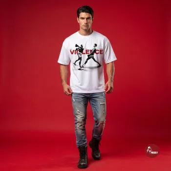 Violence from the Streets Oversized Boxing Graphic Mesh T-Shirt