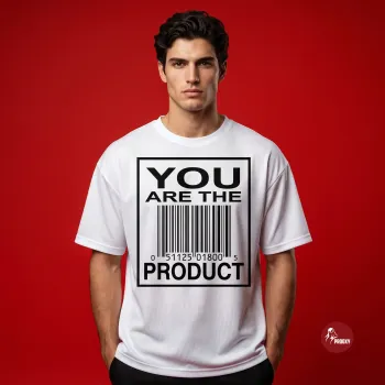YOU ARE THE PRODUCT Barcode Oversized T-Shirt Crisp White